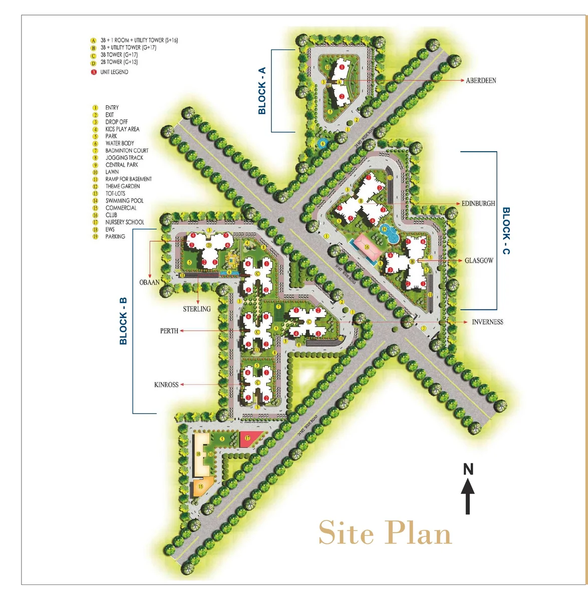 Ansals Highland Park developer brochure site plan